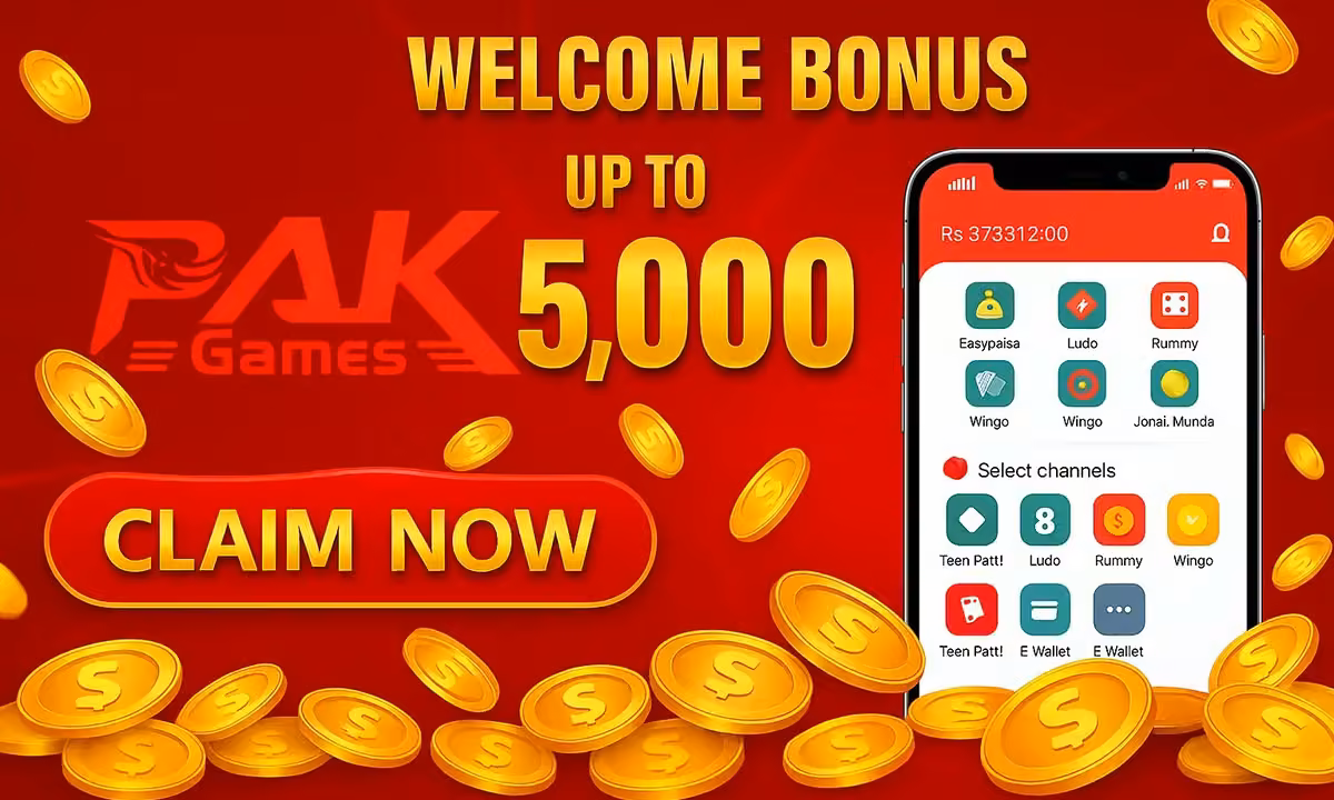 PakGames Arena welcome bonus offer for new Pakistan players